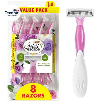 Soleil 3 Escape Scented Women'S Disposable Razors, 3 Blades, Comfortable Shave, 