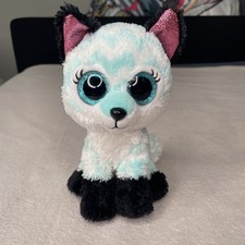 Ty Beanie Boos 6" Atlas AQUA Chevron FOX SMALL Plush Animal Toy