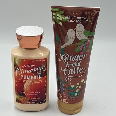 Bath & Body Works Bundle 2 Bottles - Sweet Cinnamon Pumpkin & Ginger Bread Latte