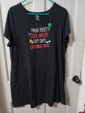 Secret Treasures Sleepwear Women  s Blk Sleep Shirt Sz L/ XL