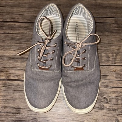Public Opinion Men s Grey Canvas Sneakers Laced Oxford Shoes Striped Lining