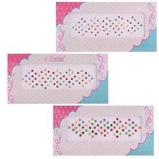 VAMA Multicolor Rhinestone Bindi Set - 10 Cards of Diamond Cut Kundan Bindis