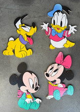 Lot of 4 Vintage Disney Babies Nursery Wall Hanging Pressboard Decor