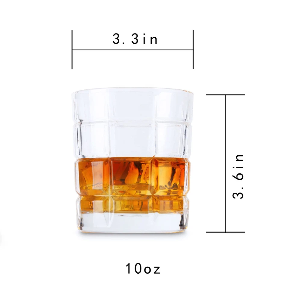 Juego de 4 vasos de whisky antiguos, cristal 10 OZ Rock Gi... Foto 3 de 4