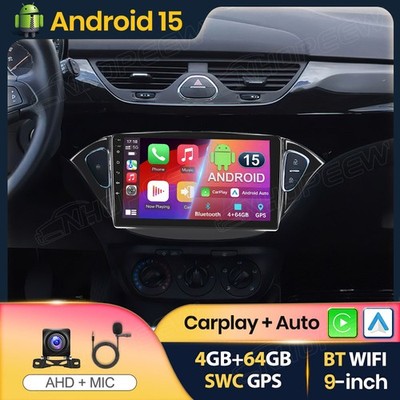 4+64GB Für Opel Corsa E 2015-2019 Adam Android 15 Autoradio GPS Navi SWC CarPlay