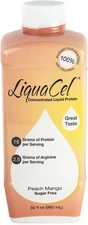 LiquaCel Liquid Protein Peach Mango Flavor 32oz Sugar Gluten Free Mix