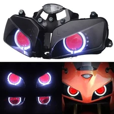 Fully Assembly Headlight White Angel Red Devil Eyes For Honda CBR600RR 2003-2006