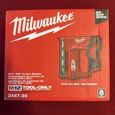 Milwaukee ‎2447-20 M12 3/8” Crown Stapler Tool Only NEW