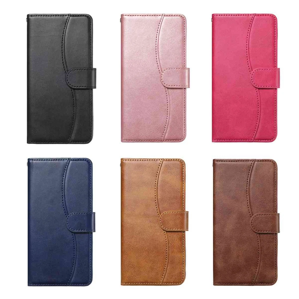 Flip Strap Leather Wallet Phone Case for Motorola E15 G84 G35 G05 Edge 40 50 60 - Image 3 of 4