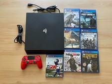 Playstation 4 Pro CUH7215b 512GB  Controller  Game Bundle  Cables  Insurance