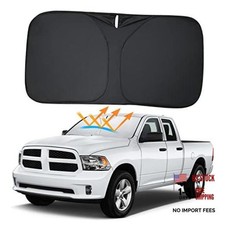 Windshield Sun Shade for Dodge Ram 1500 Silver Black for Ram 1500 2009-2018