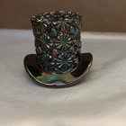 Fenton Carnival Glass Daisy and Button Top Hat Toothpick Holder Box1-19-19