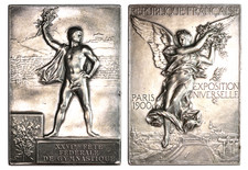 P468, France, 1900 Silver Plaque Medal by Vernon, Paris Olympic Games, RR!!