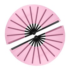 Large Folding Fans for Line Dancing,2Pcs 12.6" Pink/Black