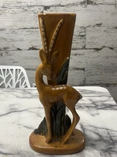 Royal Haeger Mid-20th Century Art Deco Ceramic Glaze Gazelle Vases