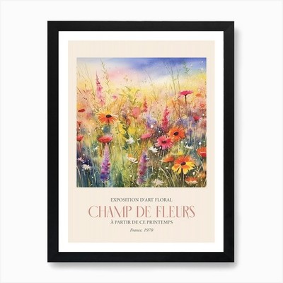 Champ de Fleurs, Blumenkunst Ausstellung gerahmtes Wandbild Poster Leinwanddruck Bild