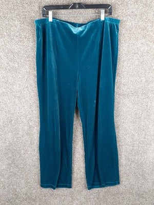 Chico's Travelers Velour Pull On Pant Womens 3R Bright Blue High Rise Lounge