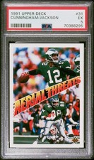 1991 Upper Deck Randall Cunningham Eagles Jackson 31 Aerial Threats PSA LOW POP