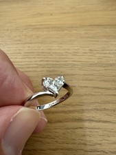 18ct White Gold Three Stone Heart Shape Diamond