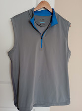 Adidas Climacool 1/4 Zip Vest Golf Vest Sleeveless Peformance Grey Blue Men Medm