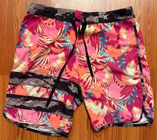Hurley Block Party Flammo Board Shorts Mens 30 7" Floral AOP Swim Trunks