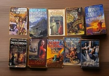 Lot of 10 Fantasy Paperback Books - Brandon Sanderson, Terry Brooks, David Eddin