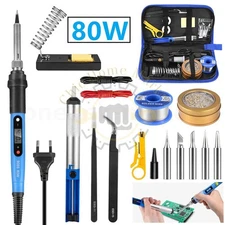 80W Electric Soldering Iron Welding Gun Tool Kit Solder Wire Desoldering Pump -
