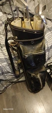 Sears ROEBUCK GOLF BAG 4 GOLF IRONS PUTTER AND DRIVER AND 3 WOOD