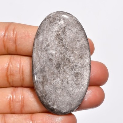 Silver Sheen Obsidian Oval Shape Cabochon Loose Gemstone 75 Ct 52X29X6mm GC12344