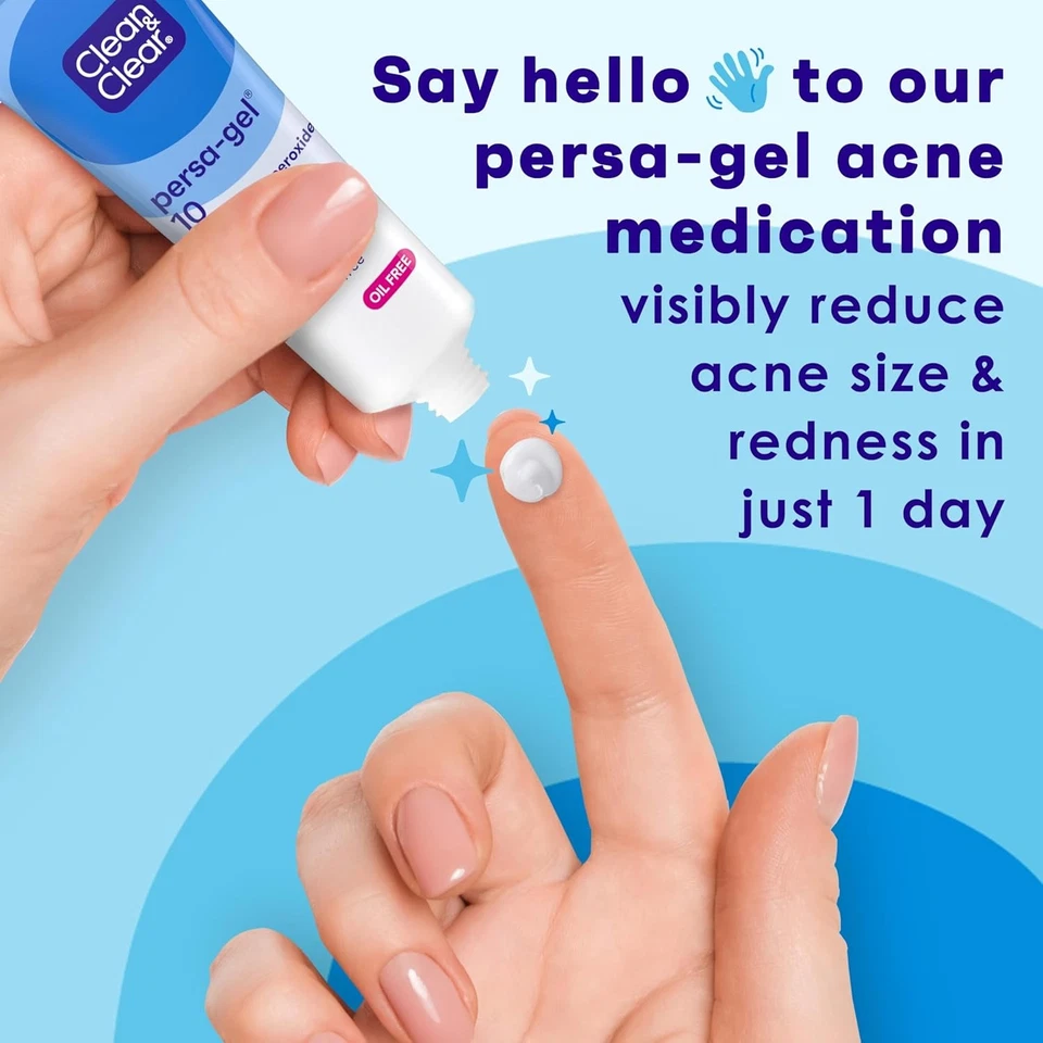 Clean & Clear Persa-Gel 10 manchas de acné sin aceite 1 onza (paquete de 1), BLANCO  Foto 2 de 4