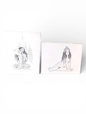 Vtg Phoenix & Arabeth Body Designs Tattoo Flash Art Prints Set Of 2 Vintage Nude
