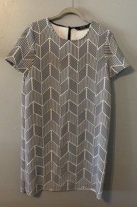 zara black and white shirt dress