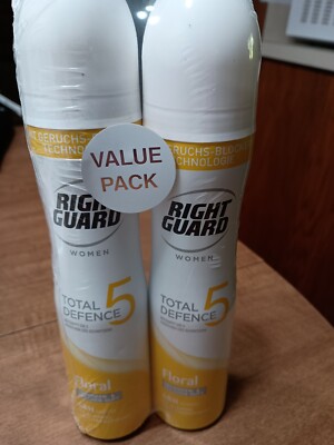 Right Guard Total Defence 5 Floral Antiperspirant Deodorant Aerosol  250ml 2pk