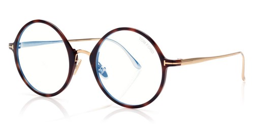 TOM FORD FT5703-B 053 Eyeglasses Blonde Havana Frame 52 Mm