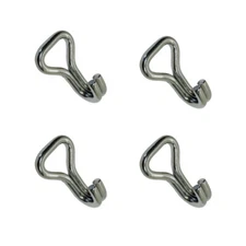 1" Marine Grade J Web Hook J Hook Rigging Stainless Steel T304, 400 Lbs WLL 4 Pc