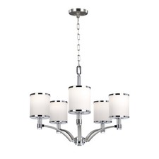5 Bulb Chandelier Hanging Pendant LIght Satin Nickel/Chrome LED E27 60W Bulb