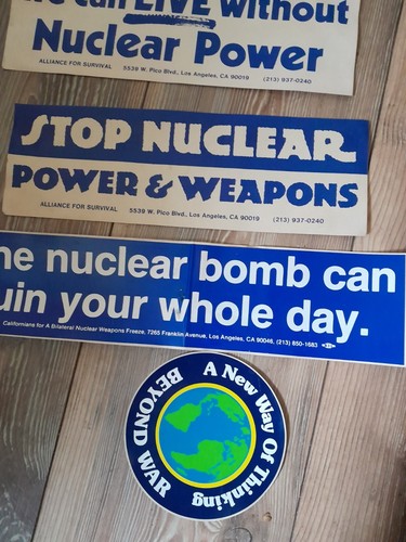 ANTI NUCLEAR WAR PROTEST BUMPER STICKER LOT 1970S HIPPIE PUNK STICKERS - Picture 4 of 4