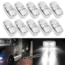 10 x Trailer Marker LED Light Double Bullseye 10 Diodes Clearance Lamp White
