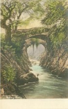 Picturesque North Wales Roman Bridge, Bettws-Y-Coed OLD PHOTO