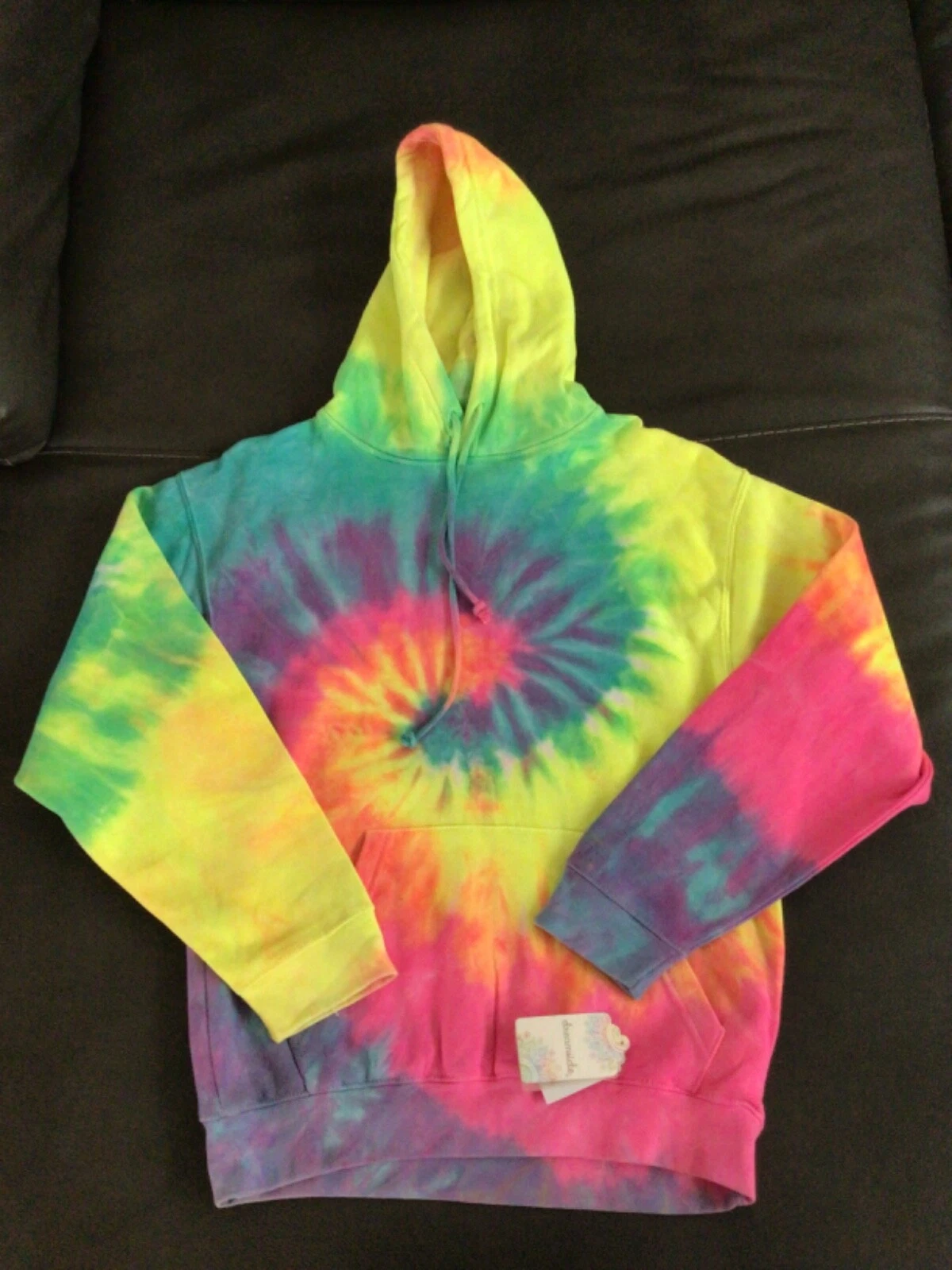 Dreamsicle Women's Tie Dye Hippie Rainbow Active Pullover Hoodie Sweatshirt sm