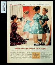 1956 Burlington Quadriga Gilbrae Cottons Girls Dresses Vintage Print Ad 37106