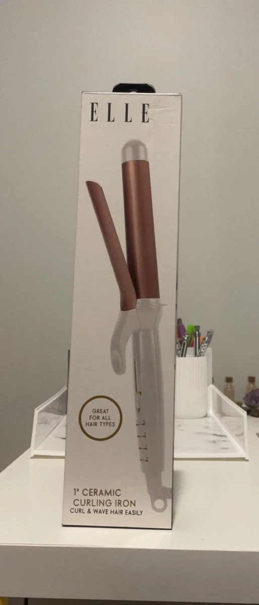 NEW ELLE 1 Ceramic Curling Iron Approximately 400 deg F Highest Heat Setting