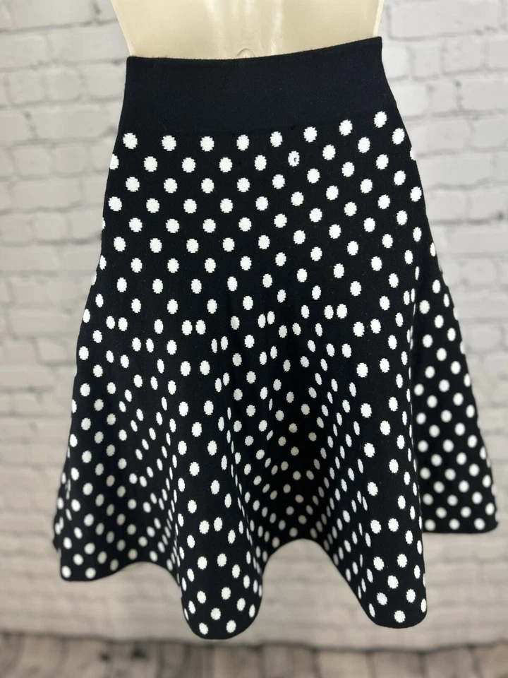 Maeve Anthropologie черный белый в горошек эластичный пояс трикотажа Midi юбка размер S - Изображение 2 из 4