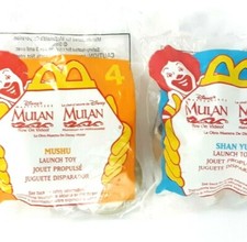 Lot of 2 Vintage 1998 McDonald  s Disney Mulan Happy Meal Toys Factory Sealed