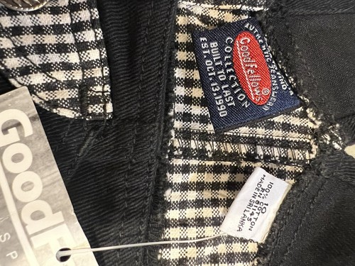 Goodfellows Kids Size 10 Rare Vintage Overalls Shorts Black Gingham Dungarees - Picture 9 of 9