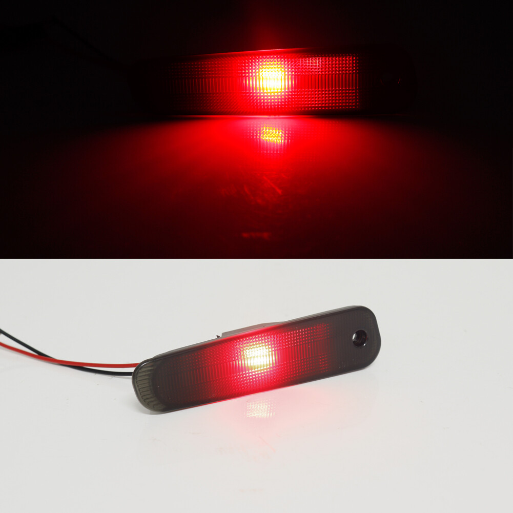 DEPO Rear Smoke Bumper Side Marker Lights + Red Bulbs for 90-96