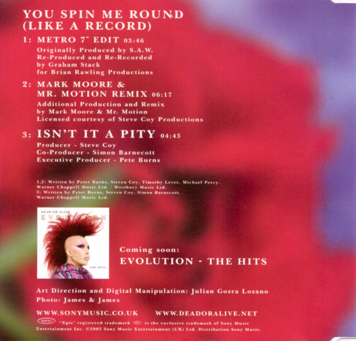 You Spin Me Round 2003 (Disc 1) — Dead or Alive