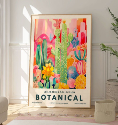 Original Mexikanischer Kaktus Druck, Galerie Zuhause Wandkunst Dekor, Botanische Kunst Poster