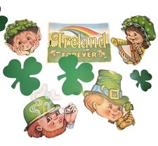 Lot Of 8 Vintage Dennison St. Patrick's Day Die Cut Cutout Decorations 12" READ