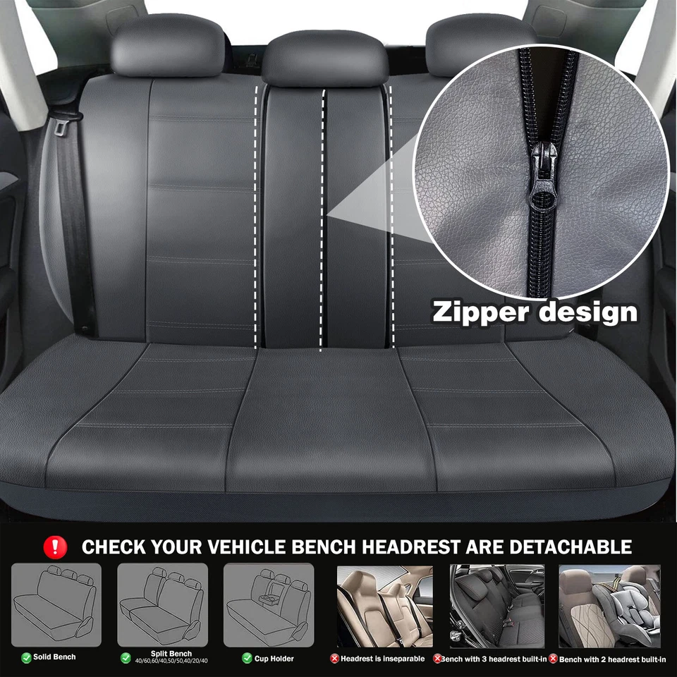 For Chevrolet PU Leather Car Seat Covers 5 Seats Front Rear Full Set Cushion Pad Foto 3 de 4